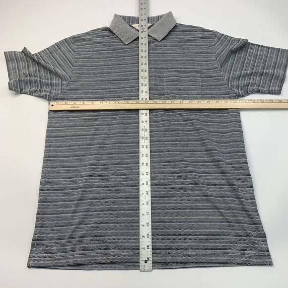 Vintage Palmland Classics Polo Shirt Mens L Large Gray Striped Cotton Blend - Picture 5 of 8